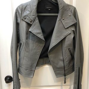 Mackage grey leather jacket